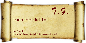 Tusa Fridolin névjegykártya
